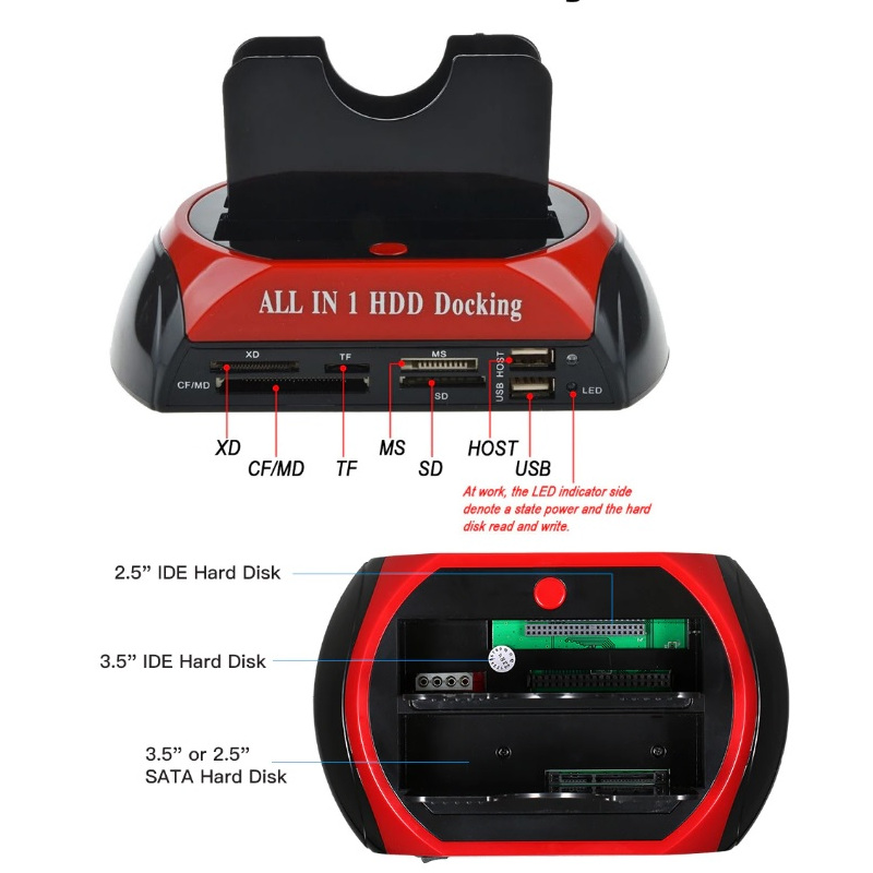 DOCKING TISHRIC-ESTACIÓN DE ACOPLAMIENTO PARA DISCO DURO, LECTOR USB 2,5 3,5, CAJA DE CIERRE EXTERNO DE LA UE, IDE, DUAL, TODO EN 1, HD/HDD