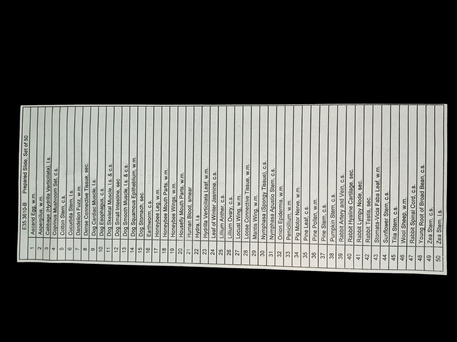 MICROPREPARADOS SURTIDOS CAJA X 50 LAMINAS PREPARED SLIDES OTHERS 4 BIOLOGY BOTANY ZOO CAJA B 353610 - Imagen 3