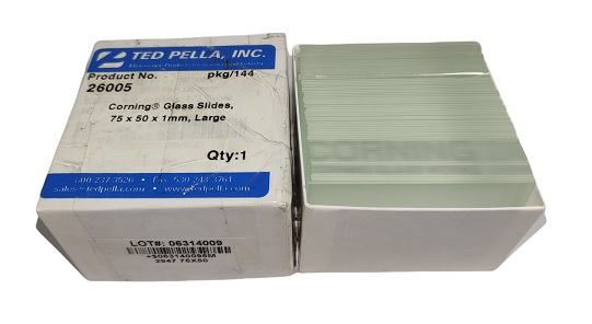 PORTAOBJETOS GRANDES 2947 75 X 50 X 1 mm Producto No. 26005 CAJA X 144 UNIDADES MARCA TEDPELLA Large Glass Microscope Slides, 75 x 50mm