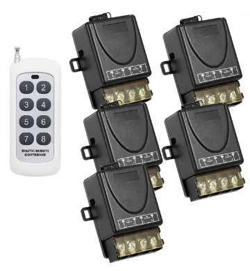 TEDELIGO-INTERRUPTOR DE CONTROL REMOTO DE LUZ RF, TRANSMISOR INALÁMBRICO DE 433M, RECEPTOR DE RELÉ 30A PARA VENTILADOR, BOMBA DE AGUA, LUCES, ETC. 110 MHZ, 110V, 220V, 230V, 500V