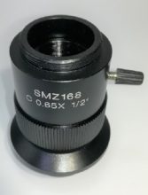 SMZ168 Adaptador enfocable 0.65X de montura en C para cámaras con sensores de 1/2"